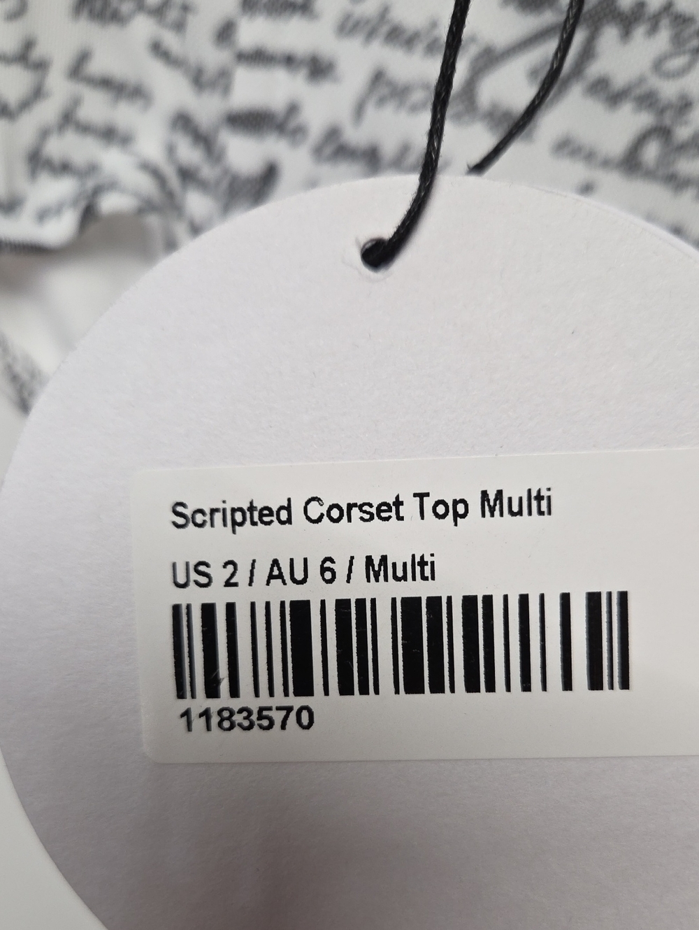 Princess Polly Scripted Corset Top Womens Size 2 - Picture 4 of 5